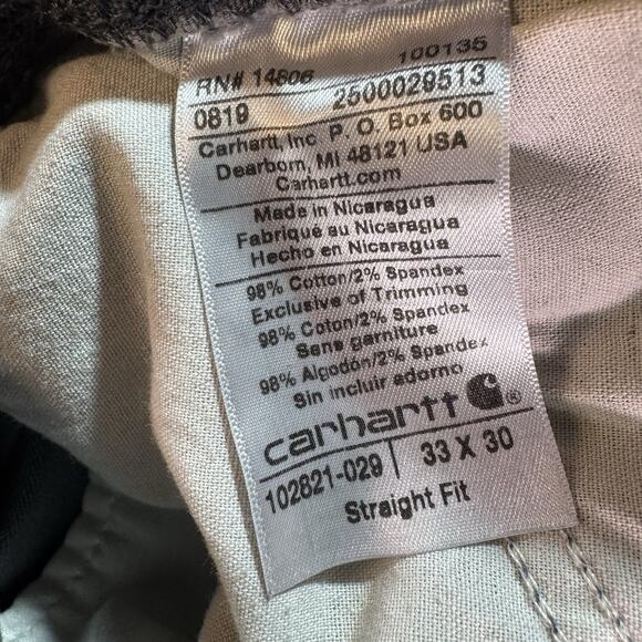 Carhartt‎ Men's Relaxed Fit Carpenter Pants Gray 33x30 Hammer Loop Workwear - Picture 5 of 8